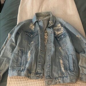 Distressed Light Blue Denim Jacket